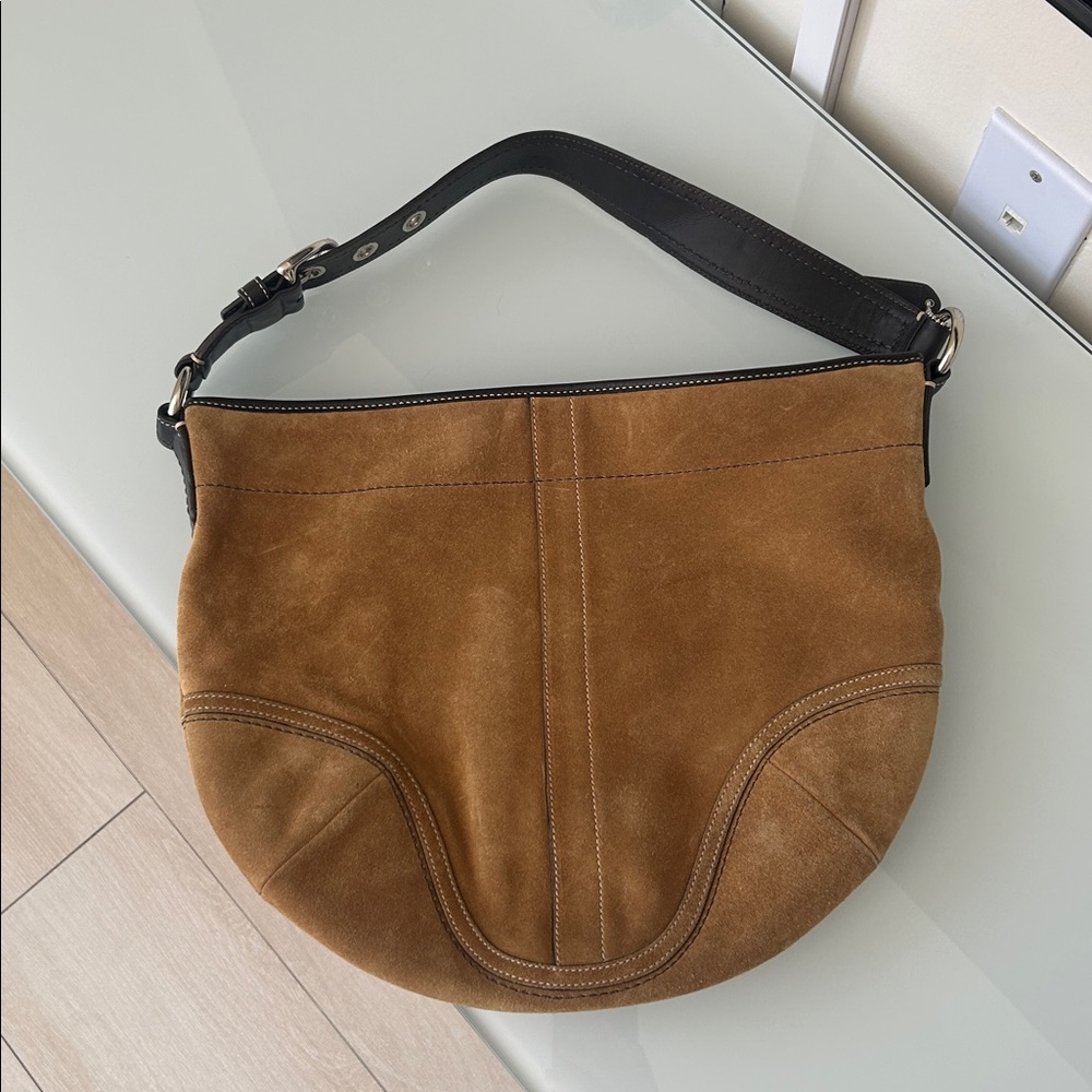 XL Coach SoHo Suede Hobo Shoulder Bag F10915 - Picture 3 of 6